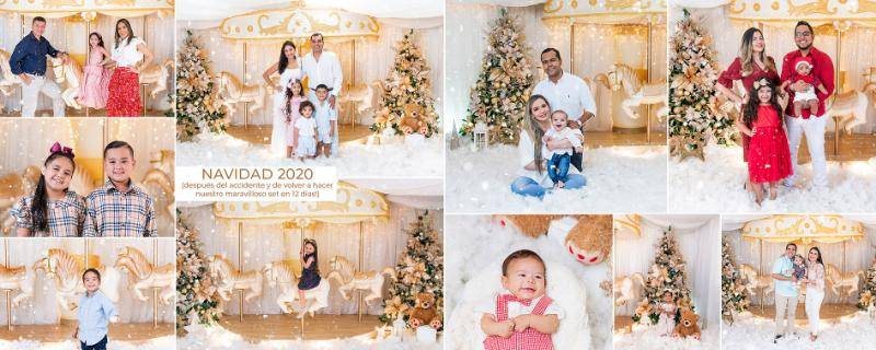 Collage de sesiones Navidad 2020, set reconstruido